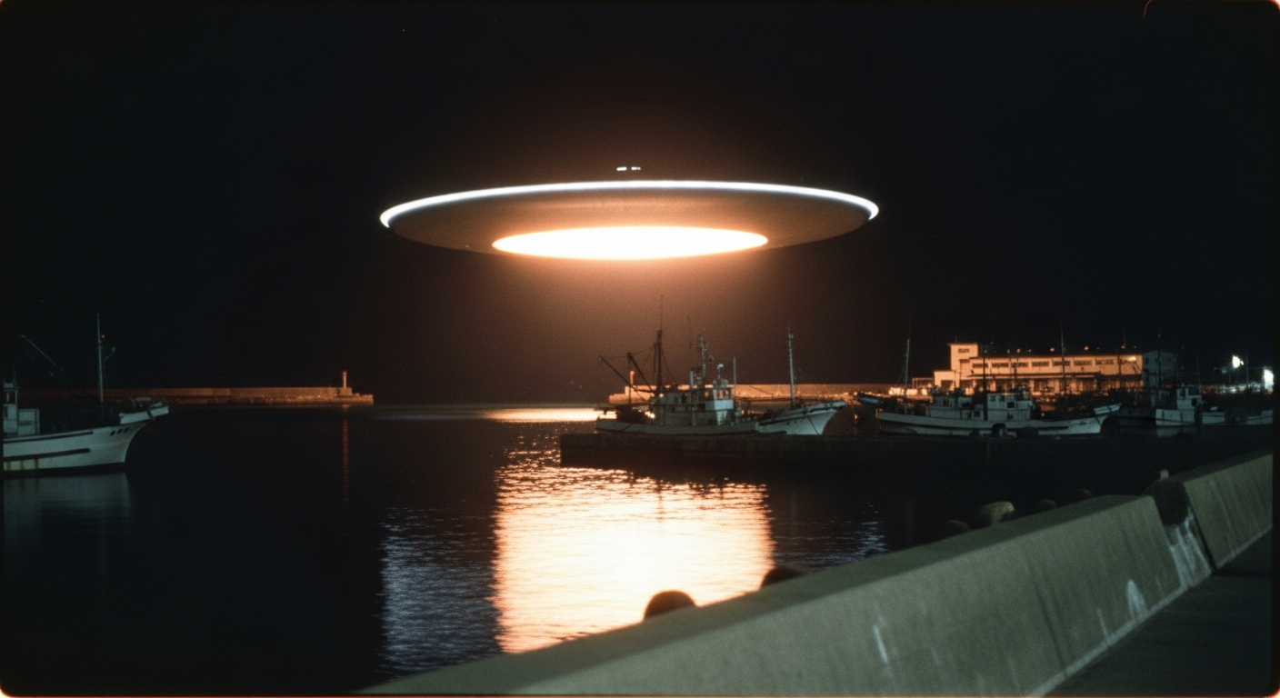 The Light That Swallowed the Night: How a Japanese Harbour Town Was Buzzed by a Craft the Size of a Football Pitch